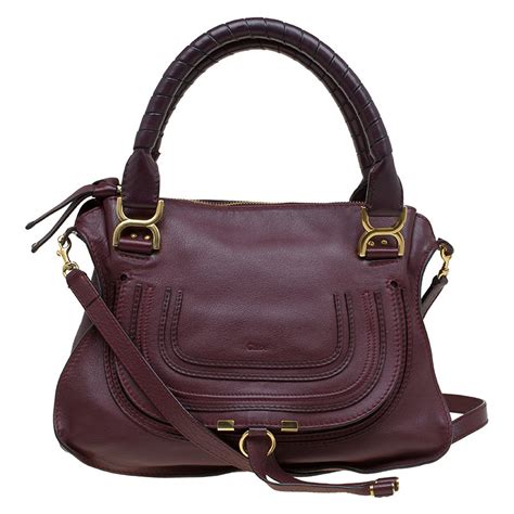 chloe marcie burgundy|Chloé Luxury Designer Marcie Bags .